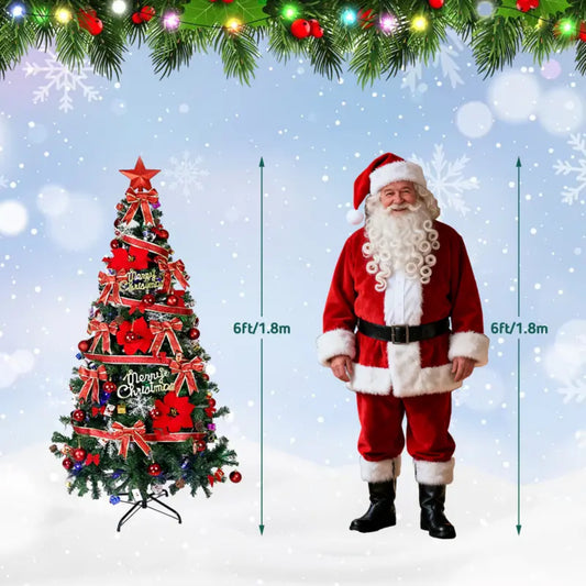 6/ 7ft Smart Christmas Tree Cone Light, 340 LEDs with 16 Million Colors, Patterns & Text Display with Yellow/Red Accessories, Indoor Christmas Decor, Local Warehouse Christmas, Christmas Decorations for Home, Christmas Decor