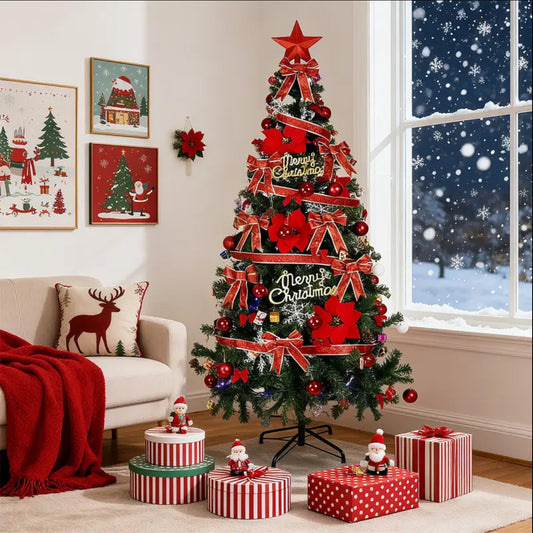 6/ 7ft Smart Christmas Tree Cone Light, 340 LEDs with 16 Million Colors, Patterns & Text Display with Yellow/Red Accessories, Indoor Christmas Decor, Local Warehouse Christmas, Christmas Decorations for Home, Christmas Decor