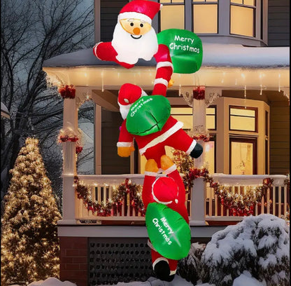 8ft Christmas Inflatables Outdoor Decorations, Climbing Santa Inflatable with Suction Cups, Christmas Blow Up Yard Decor Funny Christmas Inflatable for Outside Window Roof, Inflatable Decorations