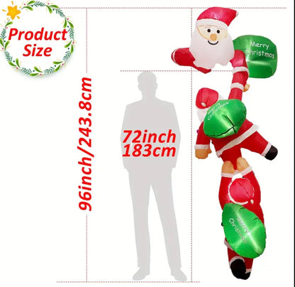 8ft Christmas Inflatables Outdoor Decorations, Climbing Santa Inflatable with Suction Cups, Christmas Blow Up Yard Decor Funny Christmas Inflatable for Outside Window Roof, Inflatable Decorations