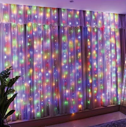 600 LED Curtain String Lights, 20ft x 10ft Backdrop Fairy Lights with Remote | 8 Modes, USB Powered | Ideal for Ramadan, Eid, Valentine’s Day, Weddings, Parties & Home Decor